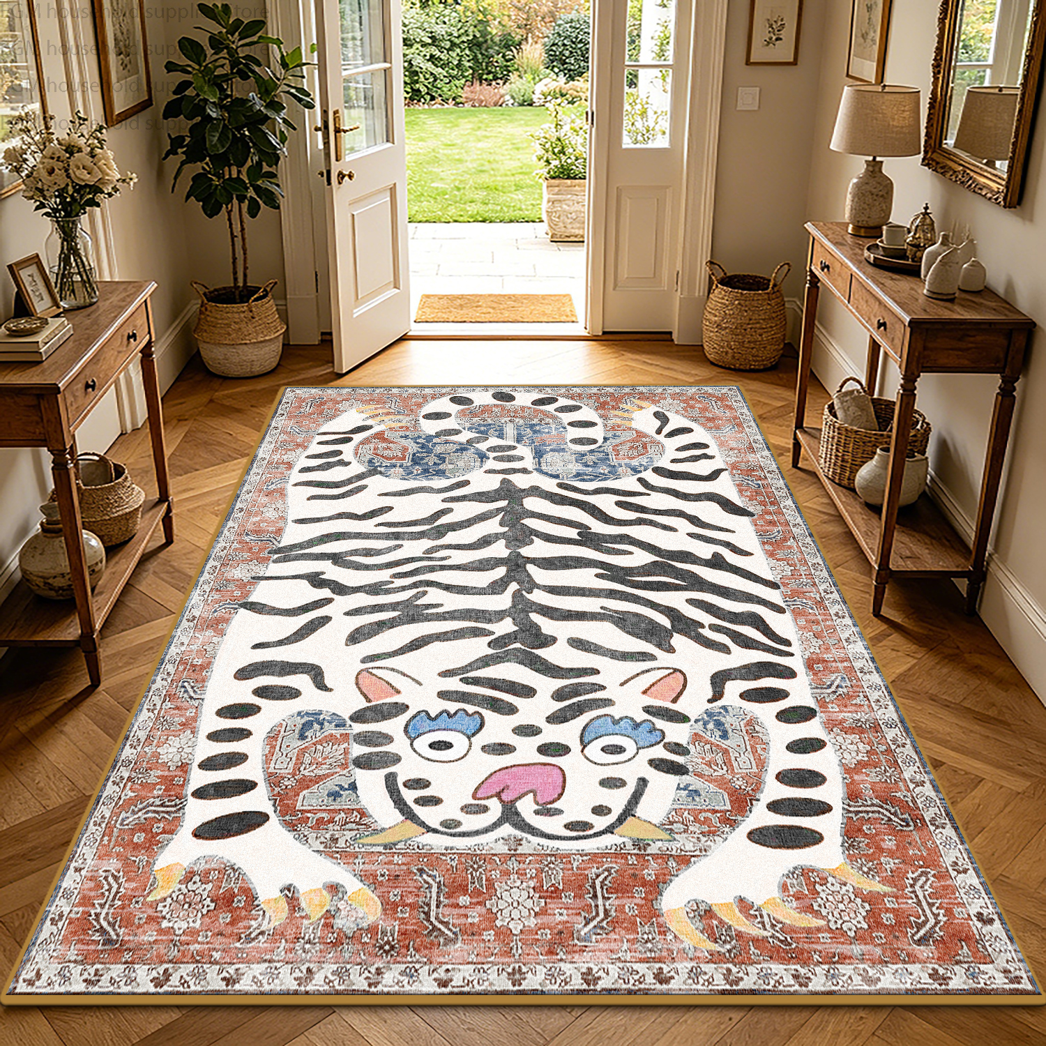 Wholesale Commercial Printing - Boho Tiger Print Retro Carpet Living