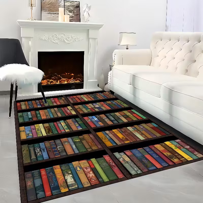 Bookshelf Area Rug for Teen St - Commercial Printing Books avaliação e preço