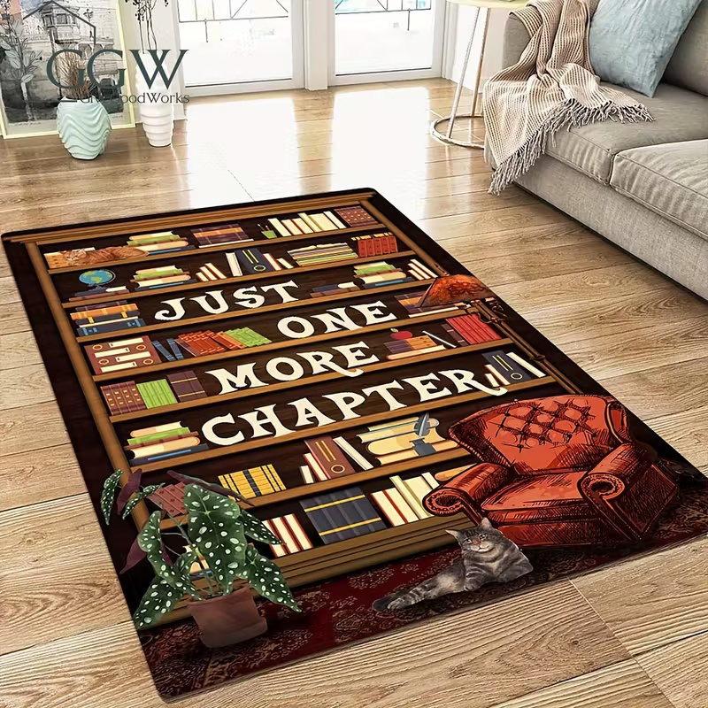 Bookshelf Area Rug for Teen St - Commercial Printing Books avaliação e preço
