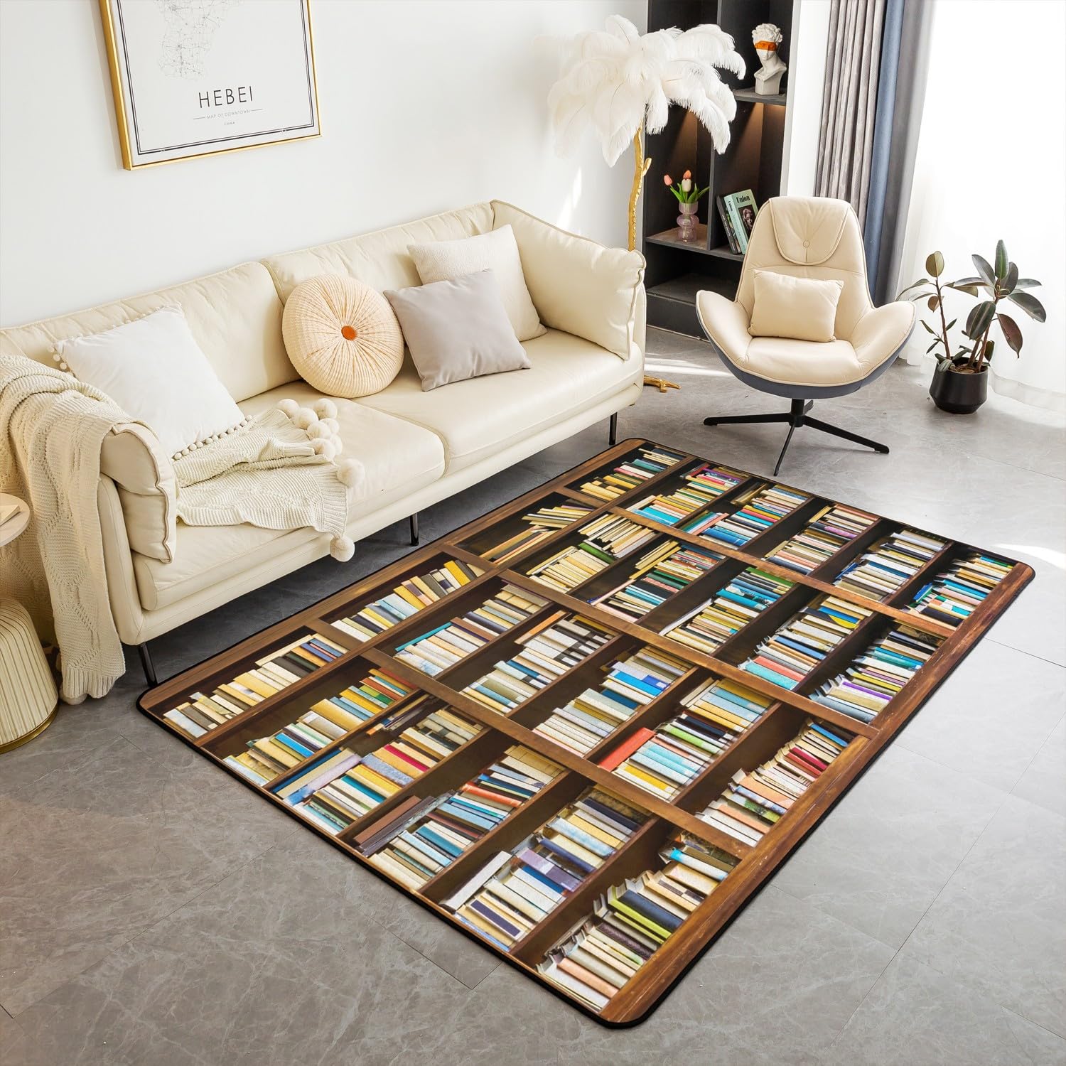 Bookshelf Area Rug for Teen St - Commercial Printing Books avaliação e preço