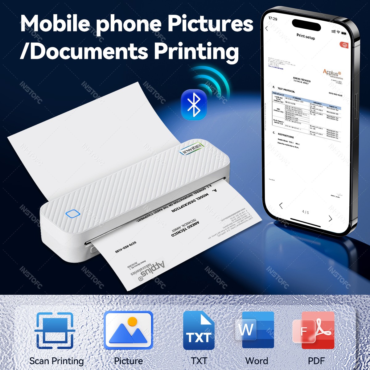 Portable A4 Thermal Printer Bl - Commercial Photo Printer avaliação e preço