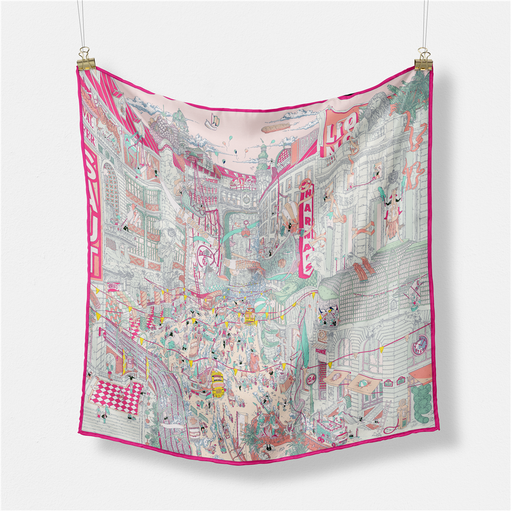 Twill Silk Scarf Woman Commerc - Commercial Wrap Printing avaliação e preço