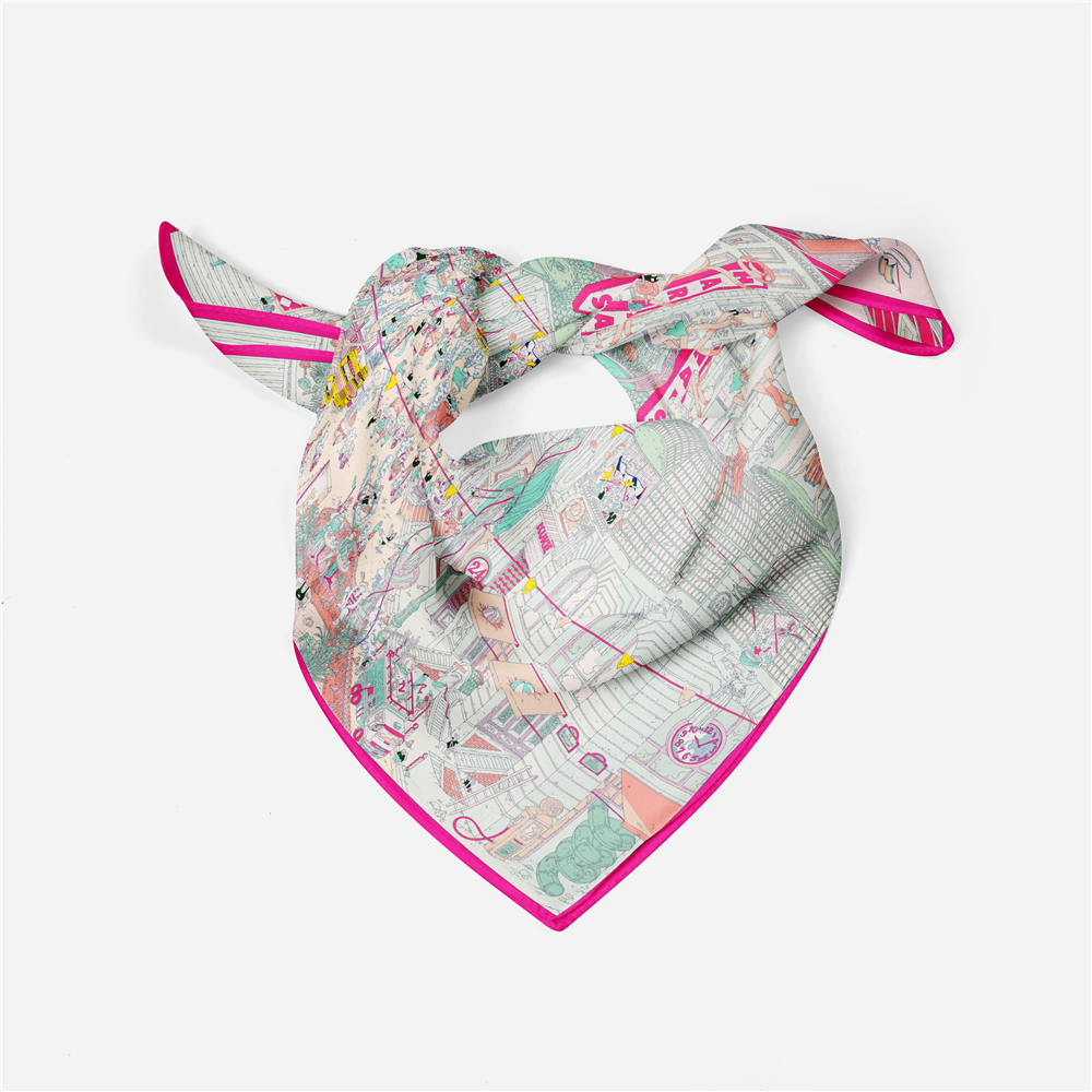 Twill Silk Scarf Woman Commerc - Commercial Wrap Printing avaliação e preço