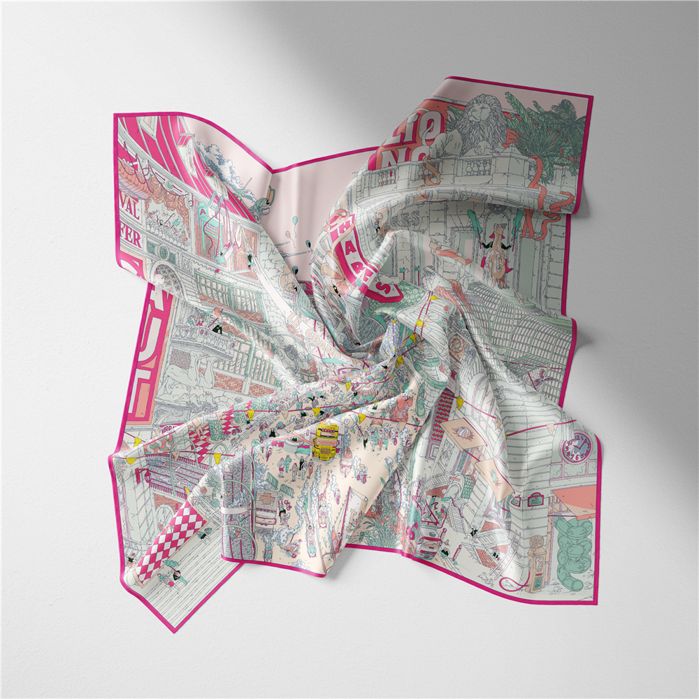 Twill Silk Scarf Woman Commerc - Commercial Wrap Printing avaliação e preço