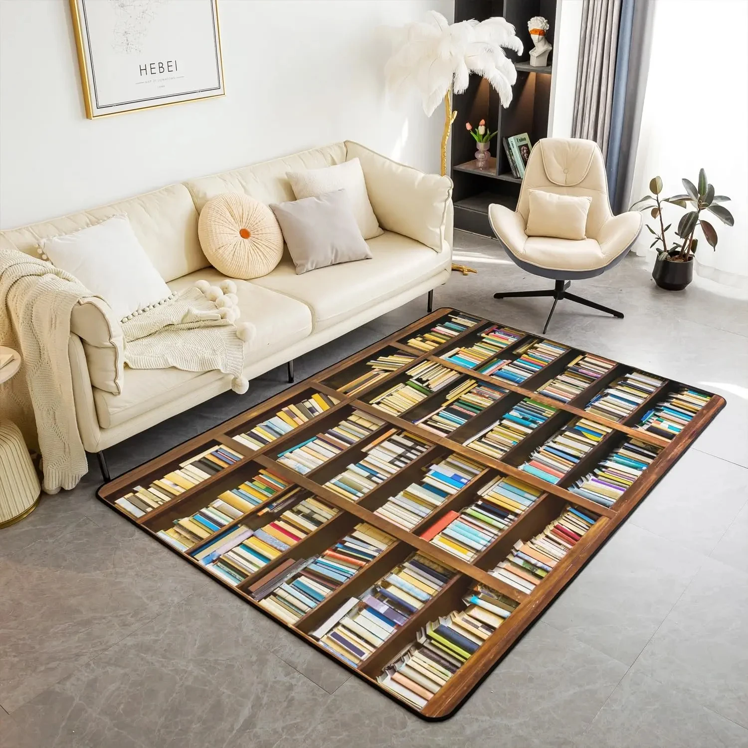 Bookshelf Area Rug for Teen St - Commercial Printing Books avaliação e preço