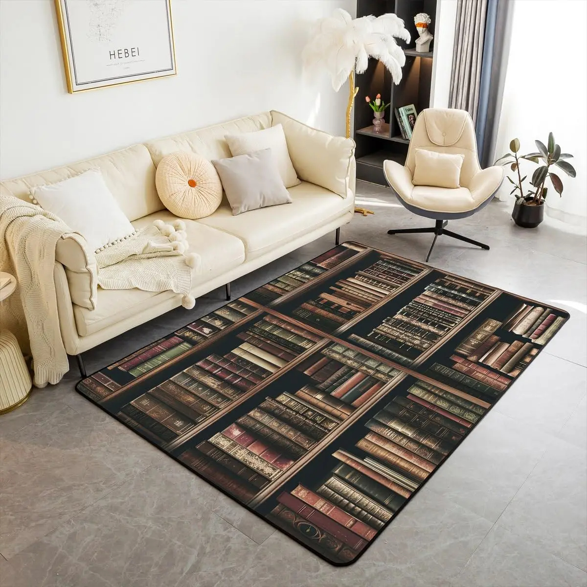 Bookshelf Area Rug for Teen St - Commercial Printing Books avaliação e preço